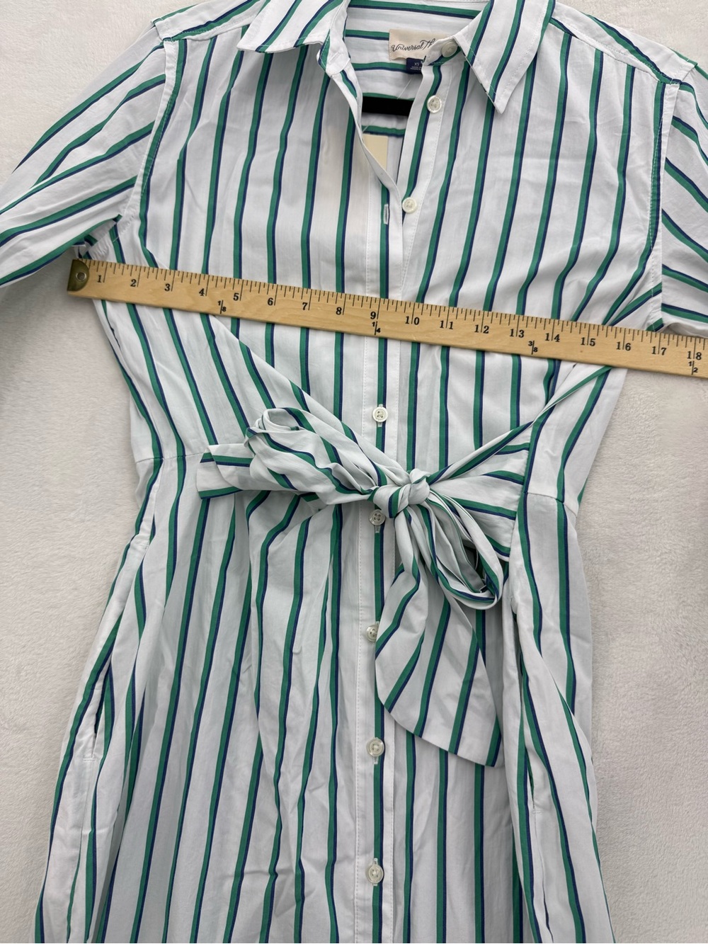 NWT Women Long Sleeve Tie-Front Midi Stripe Shirtdress Universal Threads Size XS - Picture 7 of 11
